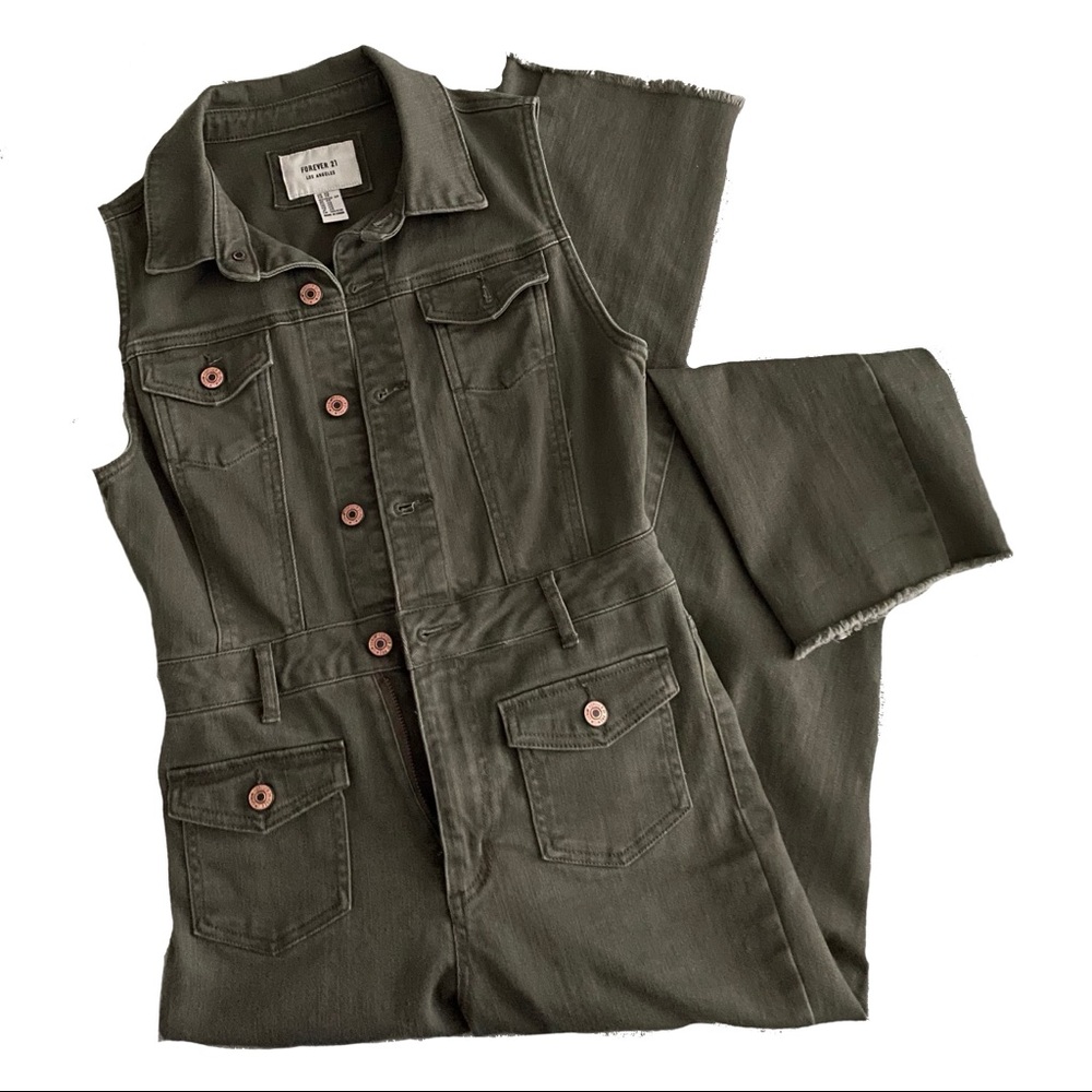 Army green F21 jumpsuit